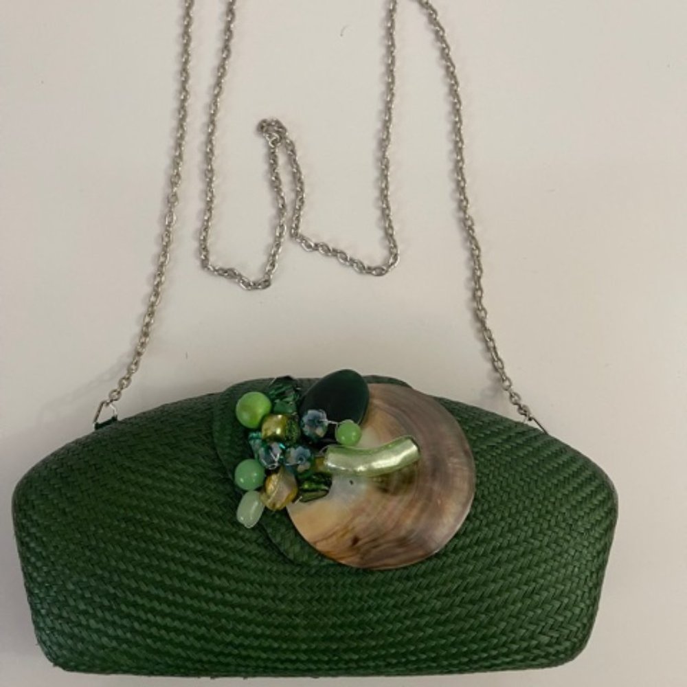 Vintage Sparkling Creations Green Evening Handbag